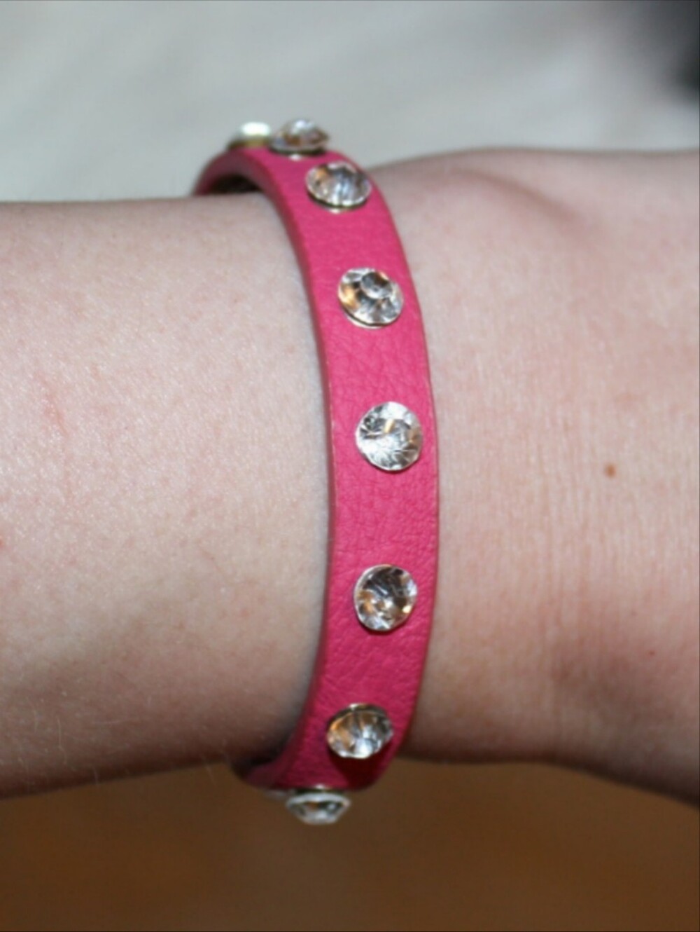 NWT Claire's Pink Rhinestone Studded Bracelet